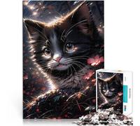 Puzzle pour Adolescents 1000 pièces Moustaches de Chat Amusantes et duveteuses Impossible Interaction Parent-Enfant 38x26cm