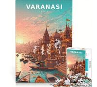 Puzzle pour Adolescents 1000 pièces Murmures du Gange sacré, Jeu Impossible, Cadeau d'anniversaire, avec Poster Assorti et fiche de Questions-réponses 50x75cm