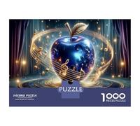 Puzzle pour Adolescents 1000 Pièces Music Notes Blue Apple Puzzles pour Adultes Jeux Relaxants Décoration Murale Idéal comme Cadeau pour Toute La Famille 38x26cm/1000pcs