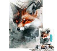 Puzzle pour Adolescents 1000 pièces Mystic Fox Smoke Jeu Relaxant idéal pour Passer Le Temps à la Maison Cadeau Parfait (Taille 38x26cm)