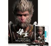 Puzzle pour Adolescents 1000 pièces Mythologie Noire Wukong Assemblage sans Couture Art,Jeu de développement Personnel,Jeu de détente,Cadeau de décoration de Noël (38x26cm)