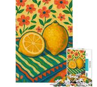 Puzzle pour Adolescents 1000 pièces Nature Morte au Citron Puzzle Jeu Relaxant pour Passer Le Temps Pendant Les Vacances à la Maison Idéal comme Cadeau (Dimensions 38x52cm)