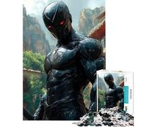 Puzzle pour Adolescents 1000 pièces Ninja Noir aux Yeux Rouges Stimule Le Cerveau Jeu Familial Difficile Convient aux 14 Ans et Plus (50x75cm)