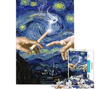 Puzzle pour Adolescents 1000 pièces Nuit étoilée Pass Joint No Judgement Jigsaw pour Adolescents Motif à Assembler Stimulant Cadeaux Uniques d'anniversaire et de Noël (Taille 38x52cm)