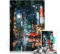 Puzzle pour Adolescents 1000 pièces Nuit pluvieuse à Tokyo Défi Difficile pour soulager Le Stress décoration Murale 38x26cm