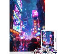 Puzzle pour Adolescents 1000 pièces Nuits Cyberpunk Incroyables Jeu Pratique pour s'amuser en Famille décoration de Maison Jouet Cadeau de Noël ou d'anniversaire (50x75cm)