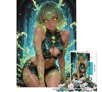 Puzzle pour Adolescents 1000 pièces Nymphe des Bois aux Cheveux Verts Stimule Le Cerveau Décoration intérieure Jeu Impossible à partir de 14 Ans (38x52cm)