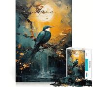 Puzzle pour Adolescents 1000 pièces Oiseau Bleu en Impasto,Bords Nets,Jeu de Concentration,Cadeau,Jeu pour Passer Un Moment agréable,Illustration de Noël (38x52cm)