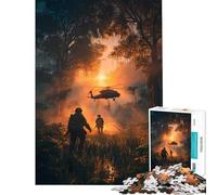 Puzzle pour Adolescents 1000 pièces Opération Militaire dans la Jungle avec hélicoptère Activités Amusantes à la Maison Jeux divertissants pour Passer Le Temps Pendant Les Vacances à partir de 14 Ans