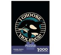 Puzzle pour Adolescents 1000 Pièces Orca I Choose Violence Puzzle pour Adultes Jeu Pratique Analyse Et Logique Interaction Parent-Enfant 38x26cm/1000pcs