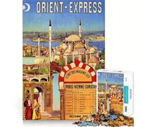 Puzzle pour Adolescents 1000 pièces Orient Express Découpe exacte Jeu de réflexion Casse-tête Cadeau Temps de Jeu Calme Cadeau Artistique de Noël (38x26cm)