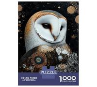 Puzzle pour Adolescents 1000 Pièces Ornate Barn Owl Portrait Puzzles pour Adultes Assemblage De Motifs Activités Amusantes À La Maison Jeu Stimulant Jouets 52x38cm/1000pcs