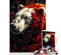 Puzzle pour Adolescents 1000 pièces Ours Polaire Mon ami drôle Jeu éducatif à Assembler décoration Murale Renforce l'amour Entre Les Couples (52x38cm)