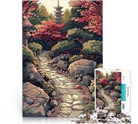 Puzzle pour Adolescents 1000 pièces Pagode du Jardin Japonais Jouets de Divertissement Familial Une œuvre d'art 38x26cm