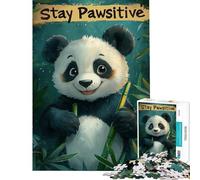 Puzzle pour Adolescents 1000 pièces Panda Mignon Restez Positif Défi à compléter pour Toute la Famille Jeux éducatifs Amusants pour Les 14 Ans et Plus (38x26cm)