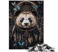 Puzzle pour Adolescents 1000 pièces Panda Mystique et Attrape-rêves Assemblage du Motif Chaque pièce est Unique Cadeau d'anniversaire ou Autre Cadeau Unique (38x26cm/1000 pièces)
