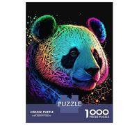 Puzzle pour Adolescents 1000 Pièces Panda Neon Puzzle Adulte, Jouet, Décoration Murale, Améliore La Mémoire, Cadeaux De Noël Et d'anniversaire 52x38cm/1000pcs