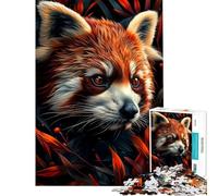 Puzzle pour Adolescents 1000 pièces Panda Roux Mon ami Rigolo Aide à Faire Travailler Le Cerveau Décoration d'intérieur Jeux relaxants Convient aux Personnes de 14 Ans et Plus (50x75cm)