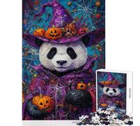 Puzzle pour Adolescents 1000 pièces Panda's Halloween Magic Jigsaw Antistress Toys Holiday Home Kill Time Gift (Size 38x26cm)
