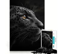 Puzzle pour Adolescents 1000 pièces Panthère Noire Gros Plan,Illustration aux Bords précis,Jeu de Concentration,Cadeau,Jeu pour Passer Un Moment agréable,Illustration de scène de Noël (38x26cm)