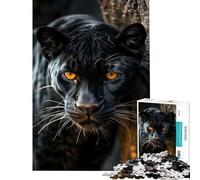 Puzzle pour Adolescents 1000 pièces Panthère Noire Sauvage Jouet addictif pour cultiver la Patience Jeu Familial Convient aux Couples Excellent Cadeau pour Les Amateurs de Jeux (Dimensions 50x75cm)