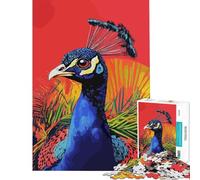 Puzzle pour Adolescents 1000 pièces Paon Pop Art Style Andy Warhol Stimule Le Cerveau Décoration intérieure Jeu Impossible à partir de 14 Ans (38x52cm)