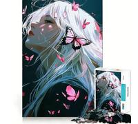 Puzzle pour Adolescents 1000 pièces Papillon Style Anime Fille Découpe serrée Amusant Créatif Jeu de réflexion Détente Cadeau Artistique de Noël (38x26cm)