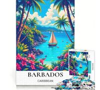 Puzzle pour Adolescents 1000 pièces Paradis Tropical de la Barbade, Jeux relaxants, réduction du Stress intéressante, Cadeaux d'anniversaire et Originaux 38x26cm