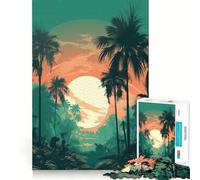 Puzzle pour Adolescents 1000 pièces Paradis Tropical Découpe serrée Amusant Jeu de réflexion créatif Détente Cadeau Artistique de Noël (38x26cm)