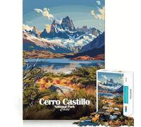 Puzzle pour Adolescents 1000 pièces Parc National Cerro Castillo Chili Bords impeccables Jeu de réflexion Amusant Moments de détente Décoration de Noël (50x75cm)