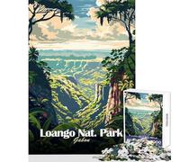 Puzzle pour Adolescents 1000 pièces Parc National de Loango Gabon Illustration Jeu éducatif Activités familiales Jouet éducatif pour Les Amateurs de Jeux (38x26cm)
