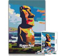 Puzzle pour Adolescents 1000 pièces Parc National de Rapa NUI Chili Art Casse-tête Jeux familiaux Décoration intérieure Cadeau d'anniversaire Dimensions 38x26cm