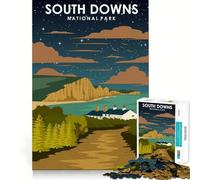 Puzzle pour Adolescents 1000 pièces Parc National des South Downs Bords impeccables Jeu de réflexion Amusant Cadeau Moments de détente Décoration Murale de Noël (38x52cm)
