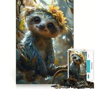 Puzzle pour Adolescents 1000 pièces Paresseux Dessin animé Décoration découpée soignée Jouet créatif et Amusant Jeu de Paix Pièce Artistique de Noël (38x26cm)