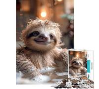 Puzzle pour Adolescents 1000 pièces Paresseux L'heure du Bain Jeu de réflexion Jouet Jeu éducatif Cadeau pour Anniversaires Difficile Difficile (Dimensions 38x26cm)