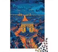 Puzzle pour Adolescents 1000 Pièces Paris Night Lights Arc De Triomphe Puzzles pour Adolescents Jeux Relaxants Cadeaux pour Femmes pour Anniversaire, Noël 70x50cm/1000pcs