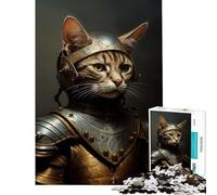 Puzzle pour Adolescents 1000 pièces Pauvre Chevalier Chat Jouet éducatif et ludique Anti-Stress pour Les Jeux (Dimensions 38x52cm)