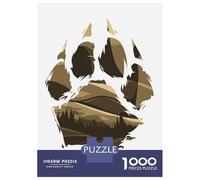Puzzle pour Adolescents 1000 Pièces Paw Print Landscape Puzzle pour Adultes Jeu De Réflexion Décoration Murale Cadeau Anti-Stress 52x38cm/1000pcs