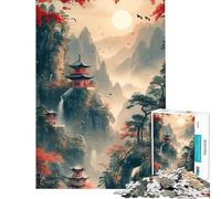Puzzle pour Adolescents 1000 pièces Paysage Chinois et Japonais Amusant à la Maison Activités Analyse et logique Jouet Anti-Stress pour Les 14 Ans et Plus (38x26cm)