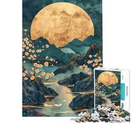 Puzzle pour Adolescents 1000 pièces Paysage de cerisiers en Fleurs Kintsugi Un défi à relever pour Toute la Famille Jeu éducatif pour Les 14 Ans et Plus (38x26cm)