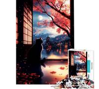 Puzzle pour Adolescents 1000 pièces Paysage de Chat Serein et Mignon Jeu éducatif Stimulant d'analyse et de logique pour Les 14 Ans et Plus 50x75cm