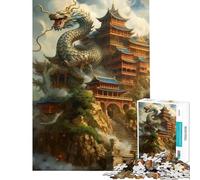 Puzzle pour Adolescents 1000 pièces Paysage de Dragon Chinois Jeu éducatif Stimulant d'analyse et de logique pour Les 14 Ans et Plus (38x26cm)