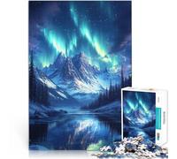 Puzzle pour Adolescents 1000 pièces Paysage de Montagne avec aurores boréales Impossible Convient pour la décoration de Bureau 75x50cm
