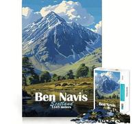 Puzzle pour adolescents, 1000 pièces, paysage de montagne Ben Nevis, ajustement parfait, art, jeu cognitif, cadeau, jeu lent, 38 x 26 cm