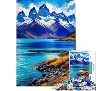 Puzzle pour Adolescents 1000 pièces Paysage de Montagne et de lac de Patagonie Stimule Le Cerveau Décoration intérieure Jeu Impossible à partir de 14 Ans (50x75cm)