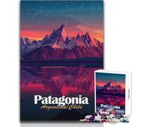 Puzzle pour Adolescents 1000 pièces Paysage de Patagonie au Coucher du Soleil Casse-tête Jeux de Famille Décoration intérieure Cadeau d'anniversaire Dimensions 38x26cm