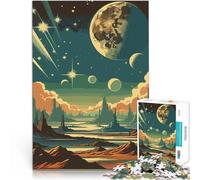 Puzzle pour Adolescents 1000 pièces Paysage de planète Extraterrestre de Science-Fiction Jeu de Quiz décoration Murale 50x70cm