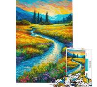 Puzzle pour Adolescents 1000 pièces Paysage de Prairie onirique Jeu Manuel pour Adolescents Décoration Murale Difficile et Stimulant (Dimensions 50x75cm)