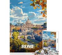 Puzzle pour Adolescents 1000 pièces Paysage de Rome avec la basilique Saint-Pierre Jeu Manuel Une œuvre d'art Jouet éducatif Cadeau de Noël ou d'anniversaire (50x75cm)
