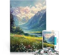 Puzzle pour Adolescents 1000 pièces Paysage de vallée de Montagne Jouets Anti-Stress Car C'est Un pour Toute la Famille 75x50cm